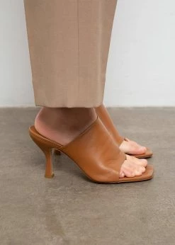 GIA X Pernille Teisbaek Leather Mule Sandal - Brown
