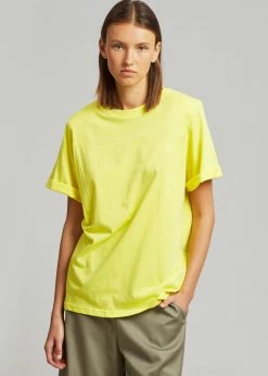 Best deal 𧨠The Frankie Shop CLOTHING Lena Padded Shoulder Tee - Blazing Yellow βοΈ 8 The Frankie Shop CLOTHING Lena Padded Shoulder Tee - Blazing Yellow