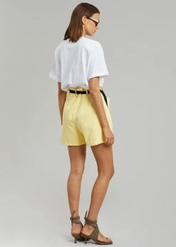 The Frankie Shop CLOTHING Lena Padded Shoulder Tee - Optic White