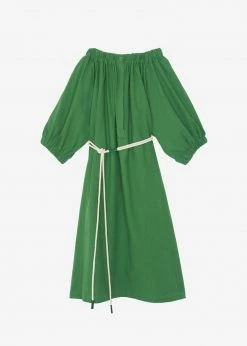 Beside You CLOTHING Leone Off Shoulder Dress - Green