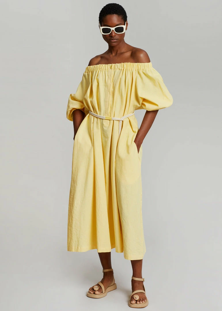 Promo ๐ Beside You CLOTHING Leone Off Shoulder ๐ Dress - Pale Yellow ๐ 1 Beside You CLOTHING Leone Off Shoulder Dress - Pale Yellow