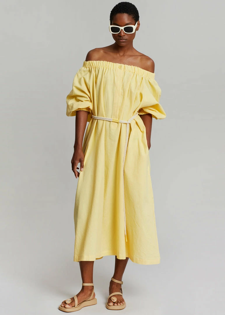 Promo ๐ Beside You CLOTHING Leone Off Shoulder ๐ Dress - Pale Yellow ๐ 7 Beside You CLOTHING Leone Off Shoulder Dress - Pale Yellow