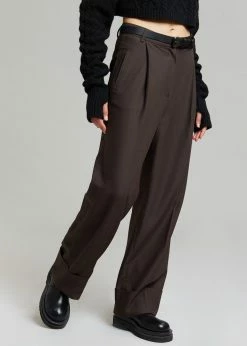 The Frankie Shop CLOTHING Levana Cuffed Trousers - Carafe