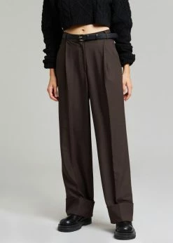 The Frankie Shop CLOTHING Levana Cuffed Trousers - Carafe