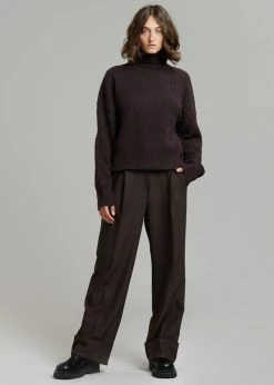 The Frankie Shop CLOTHING Levana Cuffed Trousers - Carafe