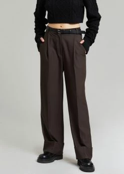 The Frankie Shop CLOTHING Levana Cuffed Trousers - Carafe