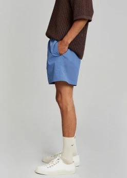 Men Lido Swim Mid Length Trunks - Mid Blue