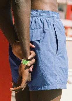 Men Lido Swim Mid Length Trunks - Mid Blue