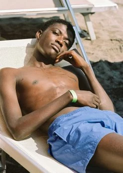 Men Lido Swim Mid Length Trunks - Mid Blue