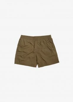 Men Lido Swim Mid Length Trunks - Olive