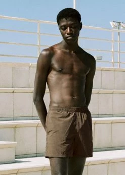 Men Lido Swim Mid Length Trunks - Olive