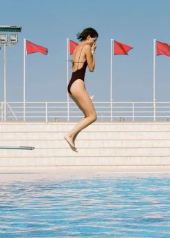 Lido Ventiquattro V-Neck Swimsuit - Brown CLOTHING