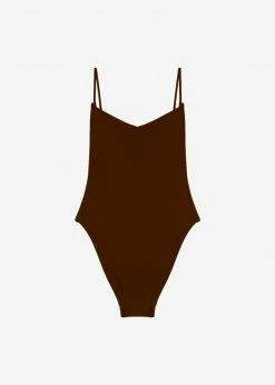 Lido Ventiquattro V-Neck Swimsuit - Brown CLOTHING