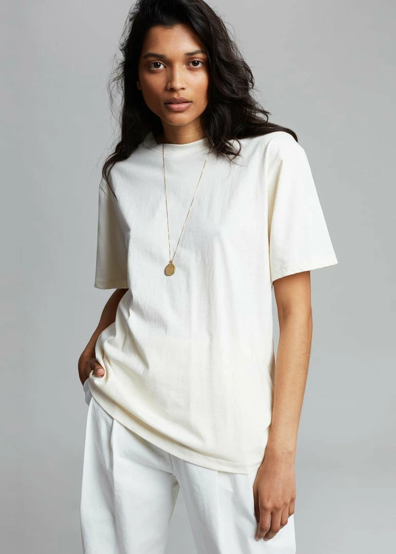 Best Sale π The Frankie Shop Lilou Simple Tee - Beige π₯ 3 The Frankie Shop Lilou Simple Tee - Beige