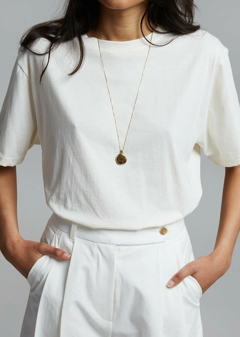 Best Sale π The Frankie Shop Lilou Simple Tee - Beige π₯ 4 The Frankie Shop Lilou Simple Tee - Beige