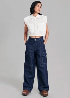 Coupon β The Frankie Shop CLOTHING Lomi Cargo Denim Pants - Navy π₯ 12 The Frankie Shop CLOTHING Lomi Cargo Denim Pants - Navy