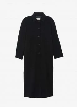 Black Fuchsia Clara Box Sleeve Coat - Black