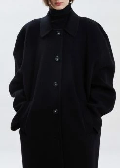 Black Fuchsia Clara Box Sleeve Coat - Black