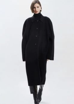 Black Fuchsia Clara Box Sleeve Coat - Black