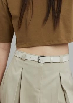 3.another ACCESSORIES Lore Leather Belt - Off White