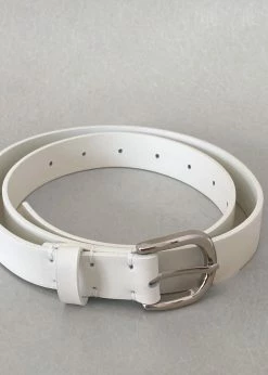 3.another ACCESSORIES Lore Leather Belt - Off White