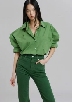 The Frankie Shop Loretta Boxy Shirt - Kelly Green