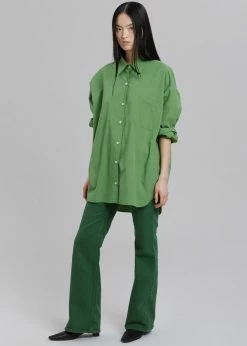 The Frankie Shop Loretta Boxy Shirt - Kelly Green