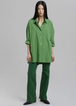 The Frankie Shop Loretta Boxy Shirt - Kelly Green