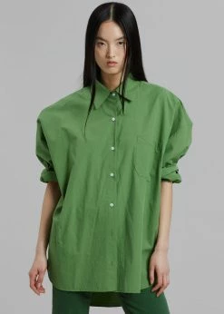 The Frankie Shop Loretta Boxy Shirt - Kelly Green