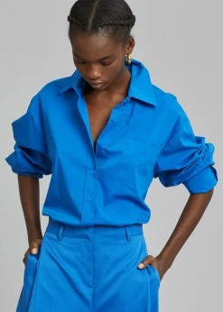 One's Taste CLOTHING Lotus Shirt - Cobalt