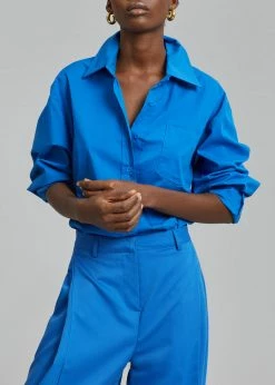 Cheapest π One's Taste CLOTHING Lotus π Shirt - Cobalt π― 10 One's Taste CLOTHING Lotus Shirt - Cobalt