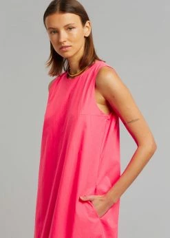 The Frankie Shop CLOTHING LouLou Flouncy Hem Dress - Fuchsia