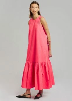 The Frankie Shop CLOTHING LouLou Flouncy Hem Dress - Fuchsia