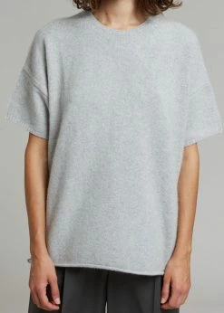 CLOTHING Loulou Studio Izaro Short Sleeve Sweater - Grey