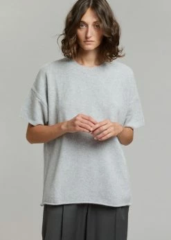 CLOTHING Loulou Studio Izaro Short Sleeve Sweater - Grey