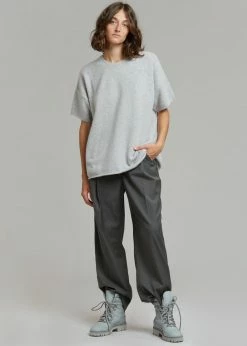 CLOTHING Loulou Studio Izaro Short Sleeve Sweater - Grey