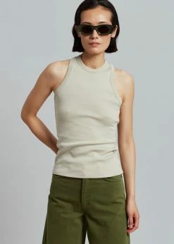 Low Classic Classic Rib Sleeveless Top - Beige CLOTHING