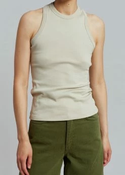 Low Classic Classic Rib Sleeveless Top - Beige CLOTHING