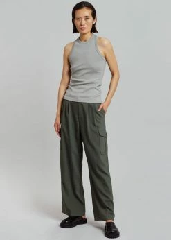 Low Classic Classic Rib Sleeveless Top - Grey