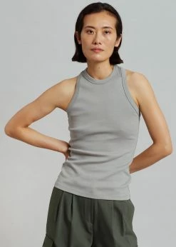 Low Classic Classic Rib Sleeveless Top - Grey