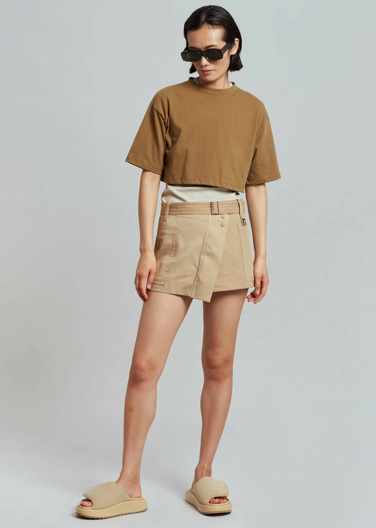 Deals π Low Classic Pocket Mini π Skirt - Beige CLOTHING π 1 Low Classic Pocket Mini Skirt - Beige CLOTHING