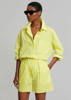 The Frankie Shop Lui Cotton Boxer Short - Citrus Stripe