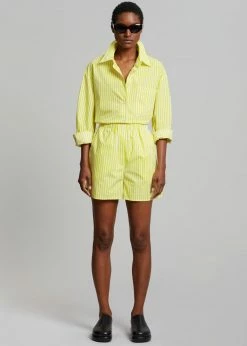 The Frankie Shop Lui Cotton Boxer Short - Citrus Stripe