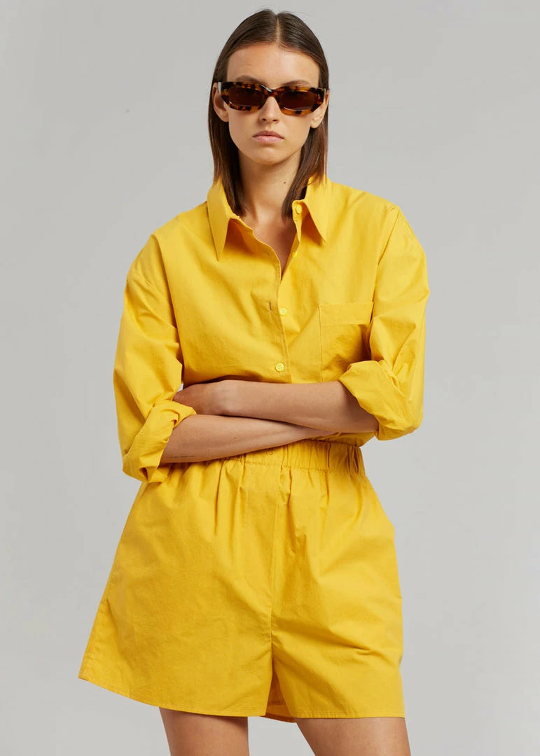 Top 10 π₯° The Frankie Shop Lui Cotton Boxer Short - Gold Yellow π₯° 4 The Frankie Shop Lui Cotton Boxer Short - Gold Yellow