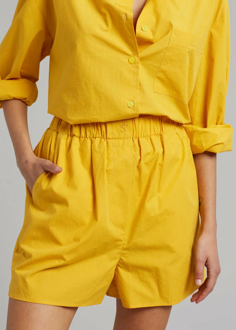 Top 10 π₯° The Frankie Shop Lui Cotton Boxer Short - Gold Yellow π₯° 2 The Frankie Shop Lui Cotton Boxer Short - Gold Yellow