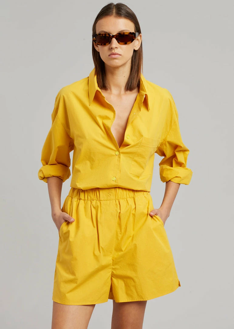 Top 10 π₯° The Frankie Shop Lui Cotton Boxer Short - Gold Yellow π₯° 1 The Frankie Shop Lui Cotton Boxer Short - Gold Yellow