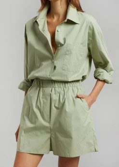 The Frankie Shop CLOTHING Lui Cotton Boxer Short - Sage