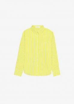 The Frankie Shop Lui Cotton Shirt - Citrus Stripe CLOTHING