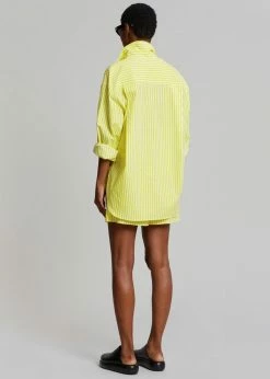 The Frankie Shop Lui Cotton Shirt - Citrus Stripe CLOTHING