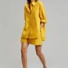 The Frankie Shop Lui Cotton Shirt - Gold Yellow CLOTHING